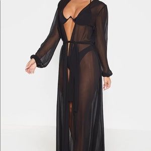 Black Sheer Maxi Swimsuit Cover Up